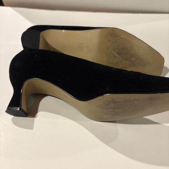 Black suede vintage 90s kitten heels - Picture 6 of 6